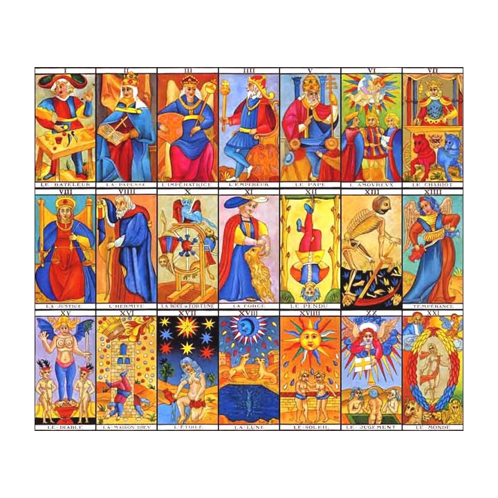 22 arcanes majeurs - tarot de Marseille