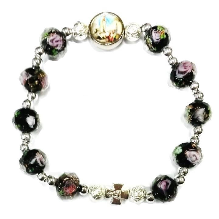 pulsera fátima cuentas vidrio – negra