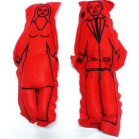 bonecos de pano – casal vermelho