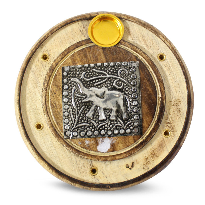 Brûle-parfums en bois avec (éléphant)