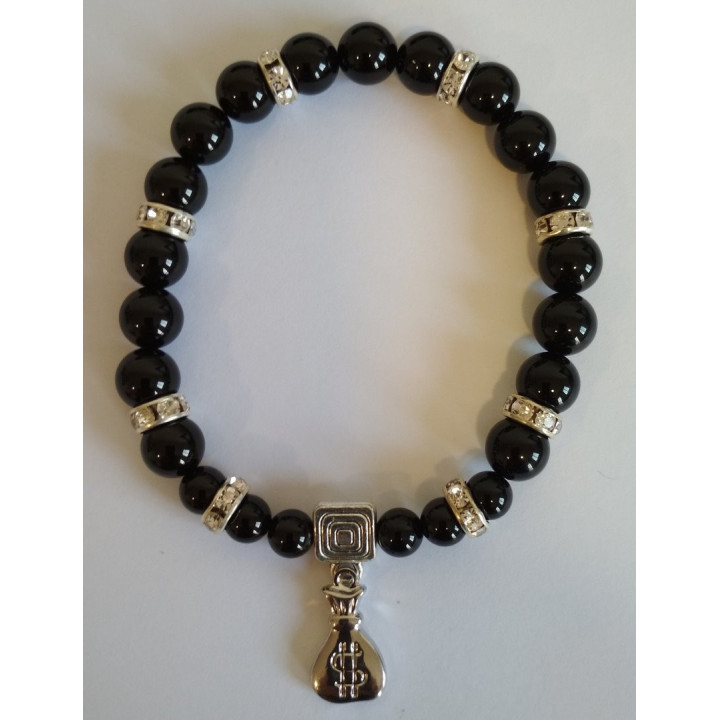 Pulsera Turmalina Negra y Bolsa de Dinero