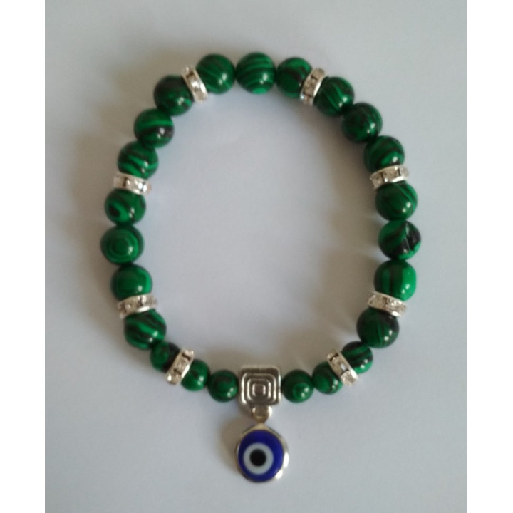 Bracelet Malachite et Œil de Turquie