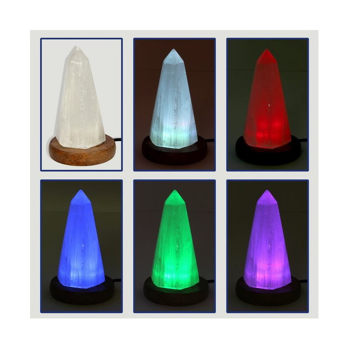 Selenit-Obelisk-Lampe - 9/10cm USB
