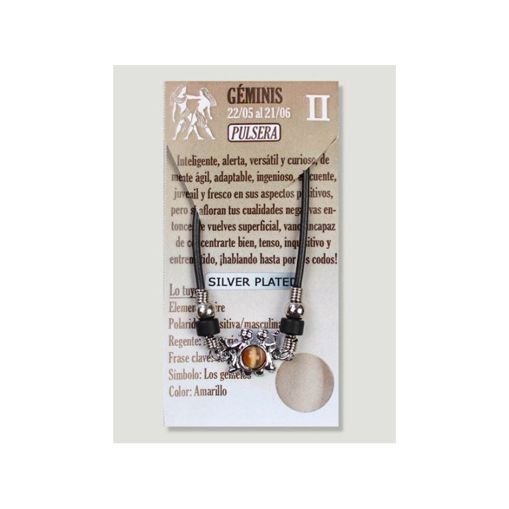 Pulsera Signo Géminis - Plateada
