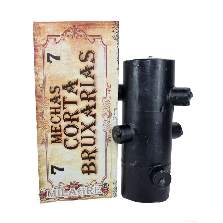 velón 7 mechas negro – deshace todo - vela