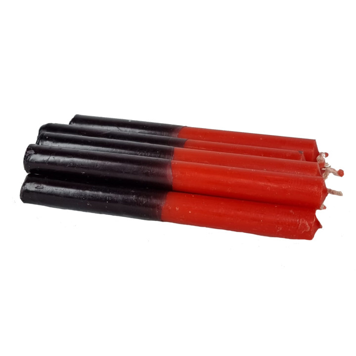10 bougies rouges et noires (15×15)