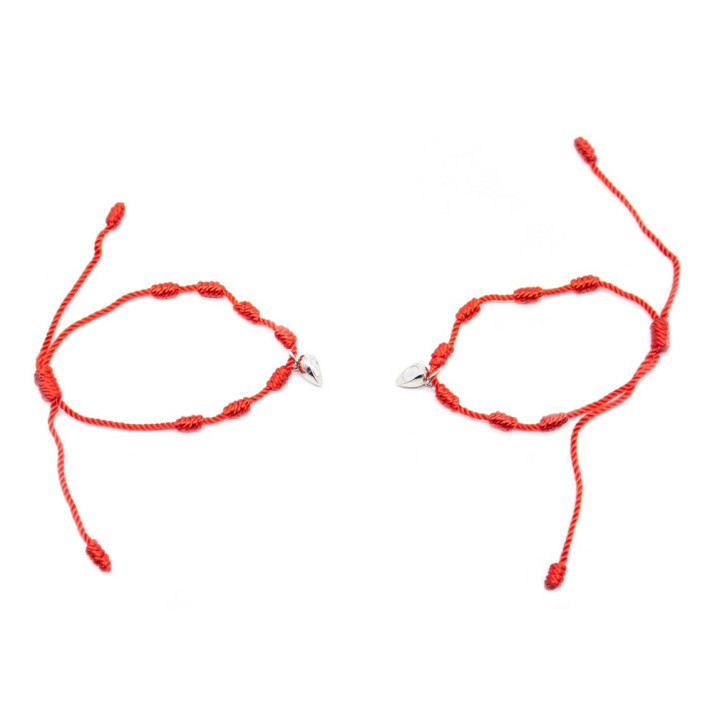 Pulsera 7 Nudos - Corazón "Imán" 2 Unidades