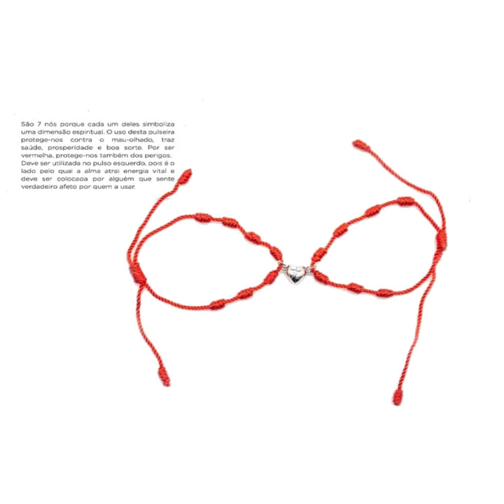 Pulsera 7 Nudos - Corazón "Imán" 2 Unidades