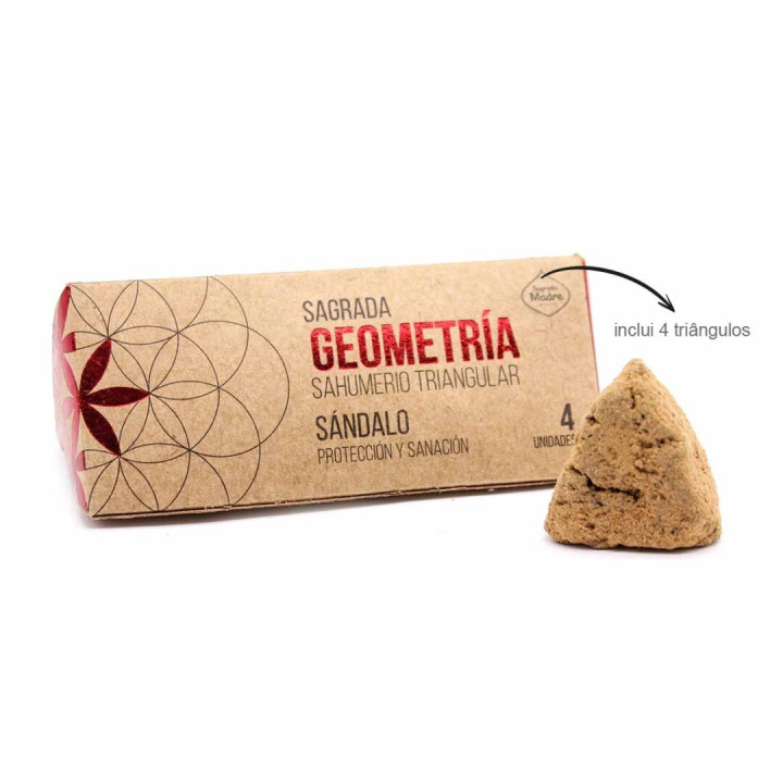 Dreieckiger Räucherstäbchenhalter heilige Mutter aus Sandelholz