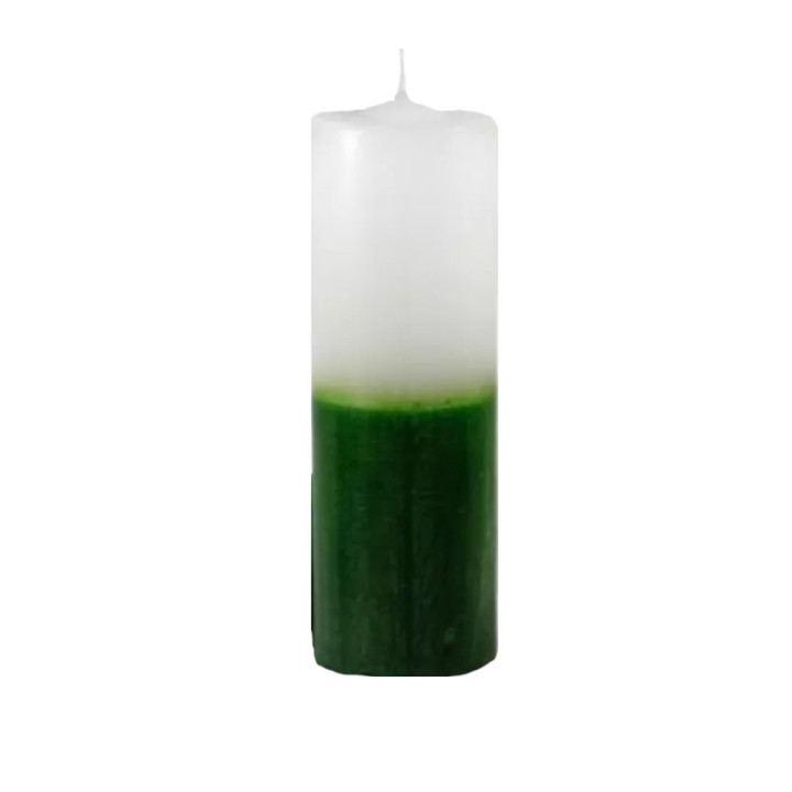 vela de 7 dias branca e verde